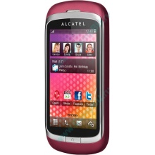 Красно-розовый телефон Alcatel One Touch 818 (Красноярск)