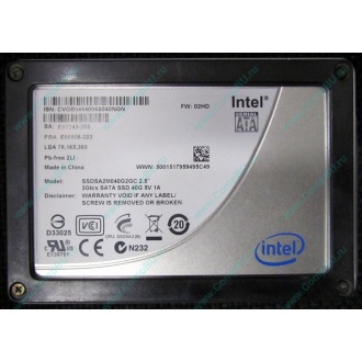 Нерабочий SSD 40Gb Intel SSDSA2M040G2GC 2.5" FW:02HD SA: E87243-203 (Красноярск)
